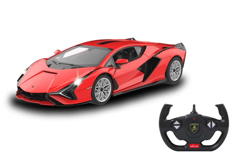 JAMARA 403128 Lamborghini Sián 2.4 GHz 1:14 Manual Door-RC car, Officially Licensed, up to 1 Hour Driving time, Approx. 11 km/h, Perfectly replicated, Detailed Interior, red