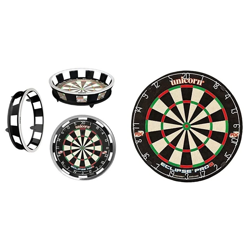 Unicorn Solar Flare Illuminated Pro Dartboard Surround & Eclipse Pro 2 PDC Dartboard