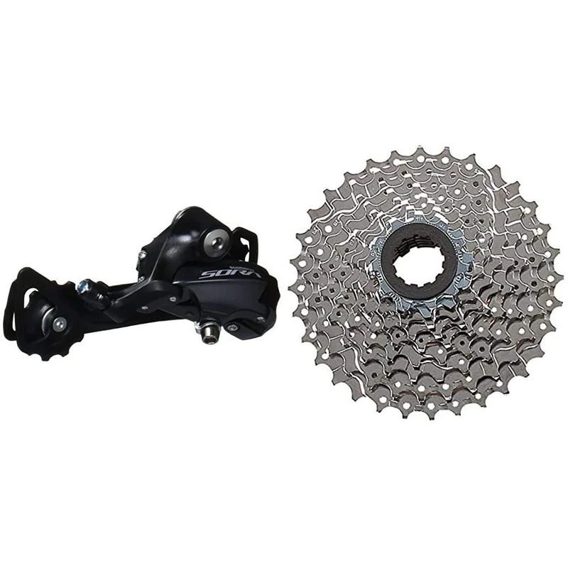 SHIMANO Sora 3500 Road Bike Rear Mech Derailleur 9 Speed Sora HG50 9 Speed Cassette - Silver, 12-25 Teeth