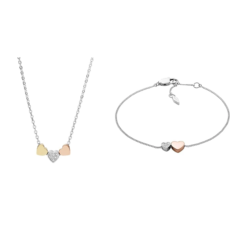 FOSSIL Women's Necklace with Strap JF02856998 Women's Bracelet with Strap JF03095998