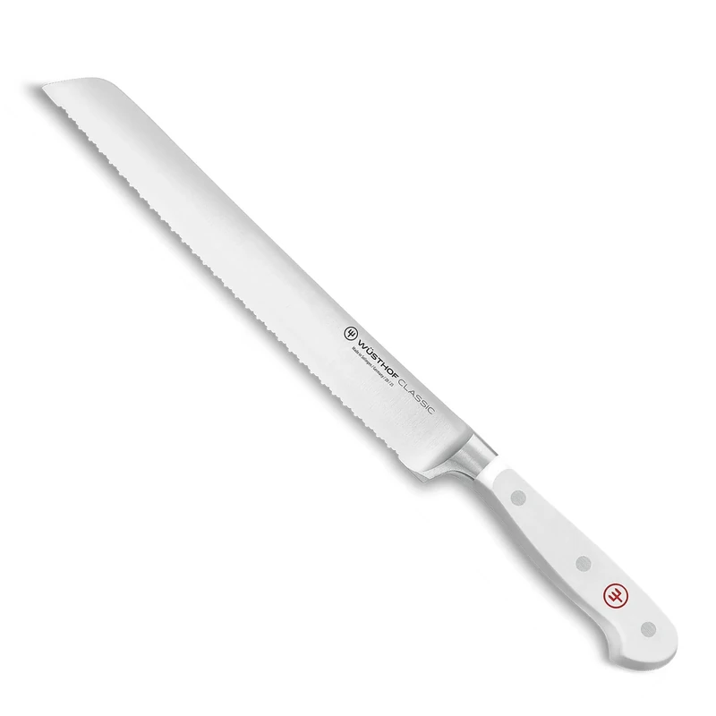 WÜSTHOF Classic White 9" Double Serrated Bread Knife, 23 cm