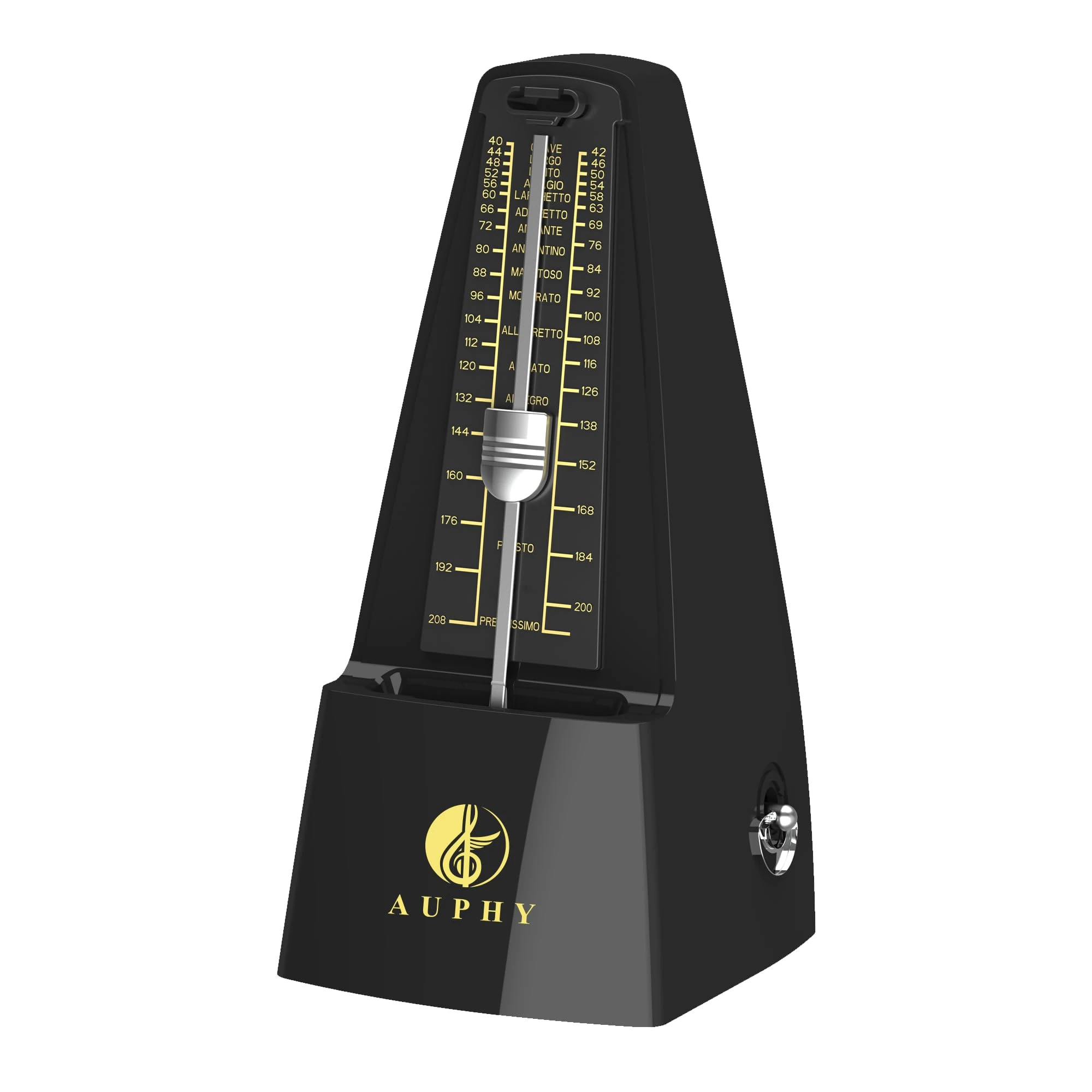 AUPHY Mechanical Metronome for Piano Guitar Drum Saxophone Other Musical Instruments, Loud Sound,Accurate Beat,Classic Shape, Black