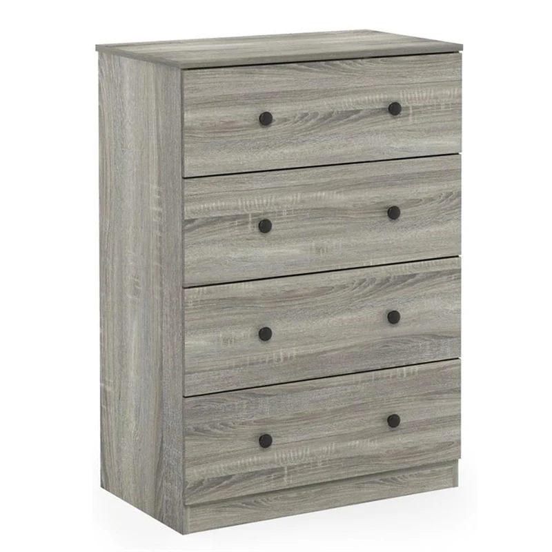 Furinno Lucca Simple Design 4-Drawer Dresser, French Oak - Image 1