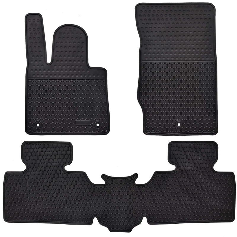 Ucaskin Car Floor Mats Custom Fit for Ford Explorer 2017 2018 2019 2020 2021 Odorless Washable Rubber Foot Carpet Heavy Duty Anti-Slip All Weather Protection Car Floor Liner-Black