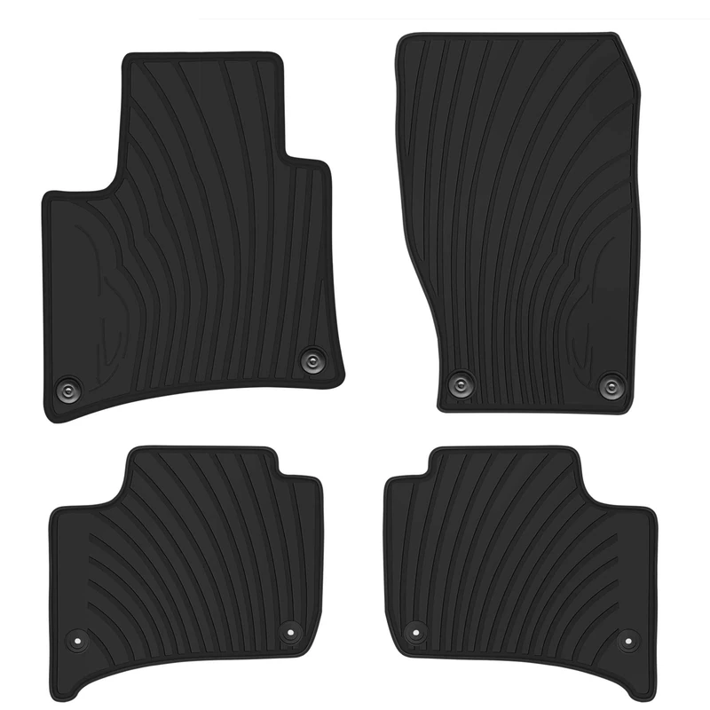 San Auto Car Floor Mats Custom Fit for Porsche Cayenne 2011-2018 Full Black Rubber Auto Floor Liners Set Waterproof All Weather Protection Heavy Duty Odorless