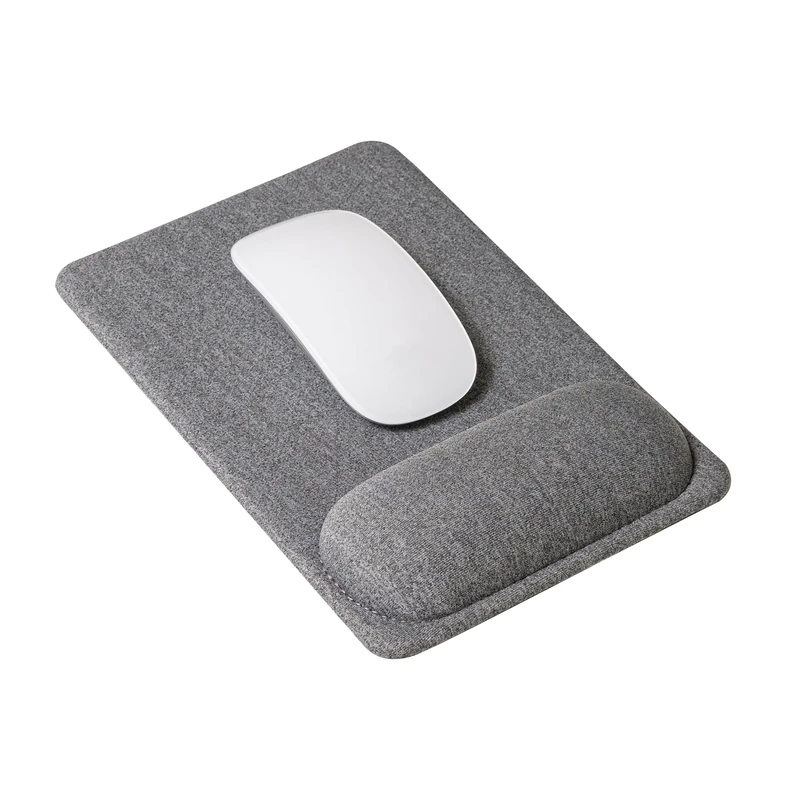 SenseAGE Mouse Pad with Wrist Support – Mouse Mat with Wrist Rest, Non-Slip Leather Base, Smooth Surface for Precise Control, Desk Mouse Mat for Office, Gaming & Home, Grey (225L X 155W mm)