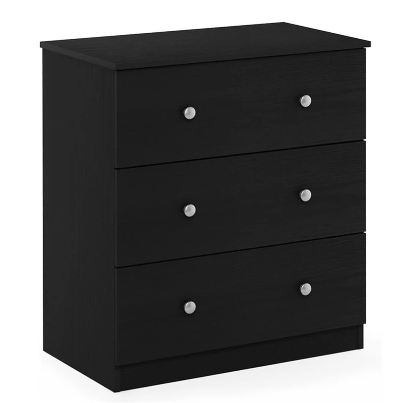 Furinno Lucca Simple Design 3-Drawer Dresser, Black Oak