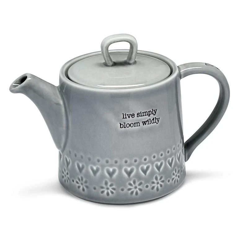 Cooksmart British Designed Ceramic Tea Pot | Large Teapot For Serving Hot Drinks | Tea Pots For All Family Sizes - Purity