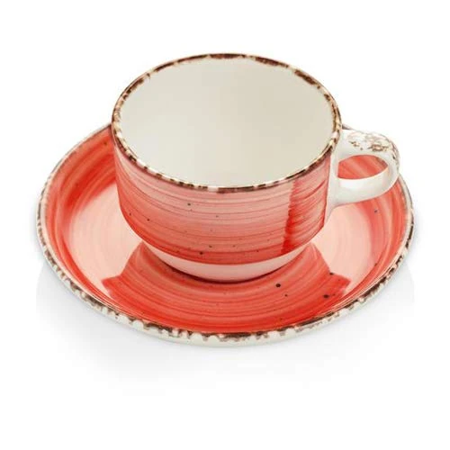 Fine Dine 775004 Rubin Cup with Saucer, 90mL Capacity,
