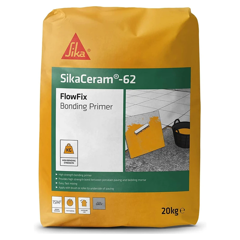 Sika SikaCeram 62 Flow Fix Bonding Primer for Porcelain Paving – High-Strength – Fast Curing – Grey – 20 kg