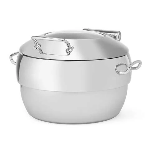 Fine Dine 473467 Premium Round Chafing Dish with Glass Cover, 11 L Capacity, 455mm x 500mm x 195mm