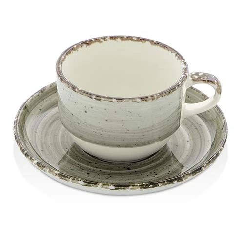 Fine Dine 775288 Agat Cup with Saucer, 230mL Capacity,