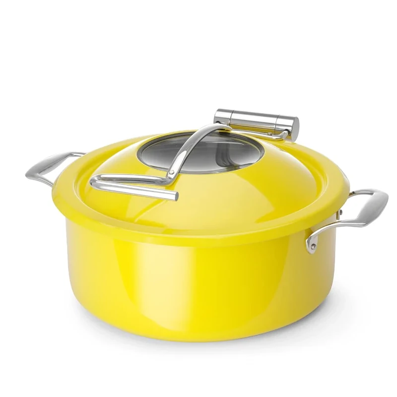 Fine Dine 832981 Round Induction Chafing Dish, Yellow,