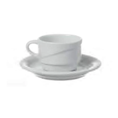 Fine Dine 773529 Gourmet Stackable Cup with Saucer, 230mL Capacity,