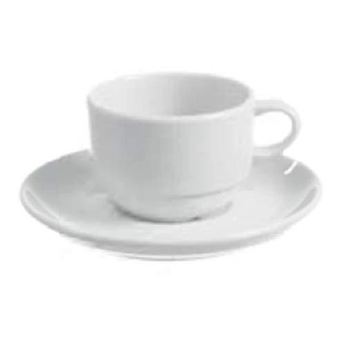 Fine Dine 799352 Bianco Stackable Cup with Saucer, 230mL Capacity,
