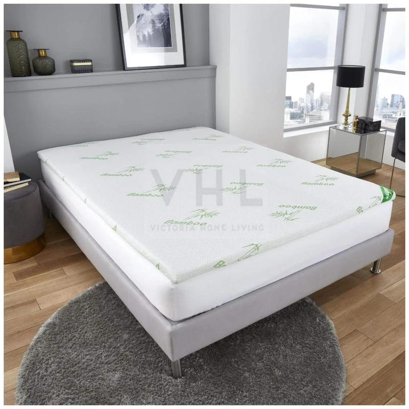 GC GAVENO CAVAILIA Antimicrobial Bamboo, Luxury Soft Foam 100% Polyester Anti-allergenic Breathable Bed Mattress, Kingsize Topper, White, King
