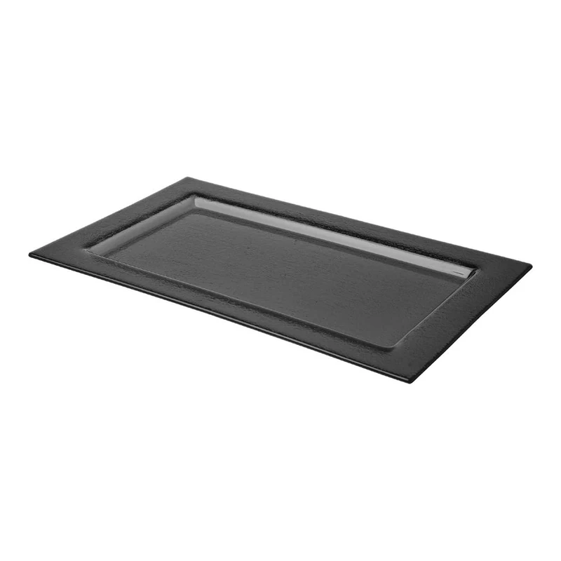 Fine Dine 429884 Square Glass Tray, GN 1/1, 530mm x 325mm, Black