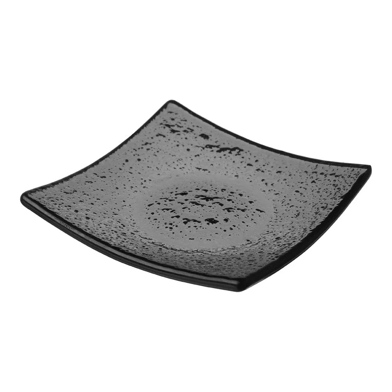 Fine Dine 429860 Fingerfood Square Glass Dish, 80mm x 80mm, Black