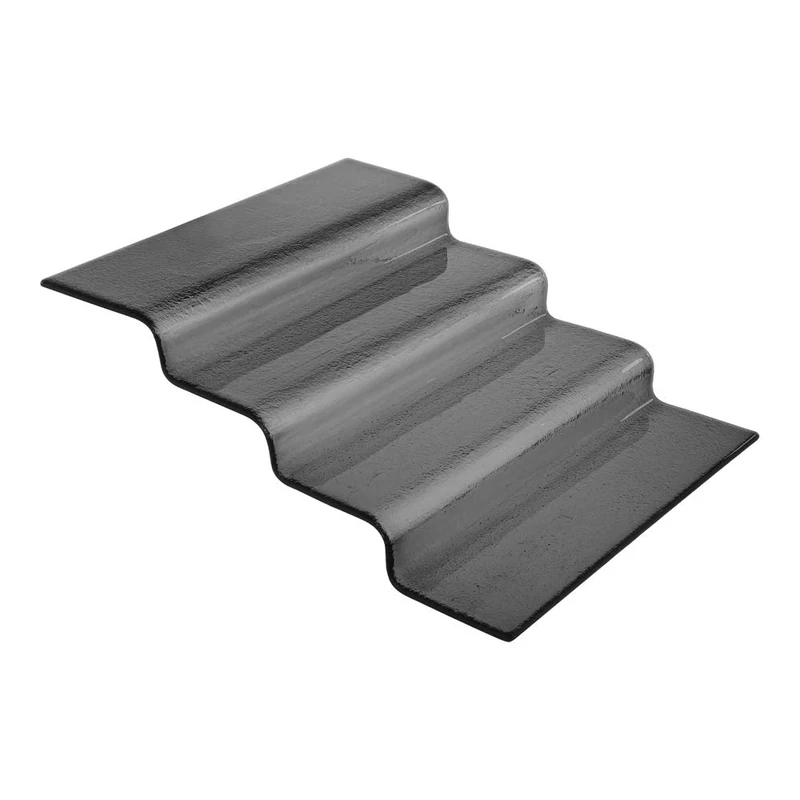 Fine Dine 429785 Four-Step Black Glass Buffet Stairs