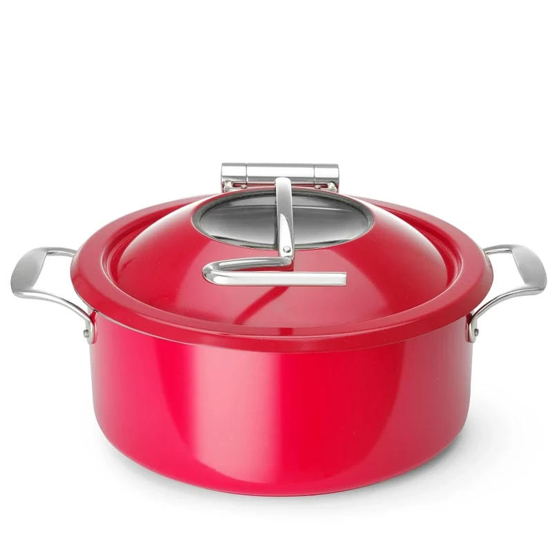 Fine Dine 832974 Round Induction Chafing Dish, Red,