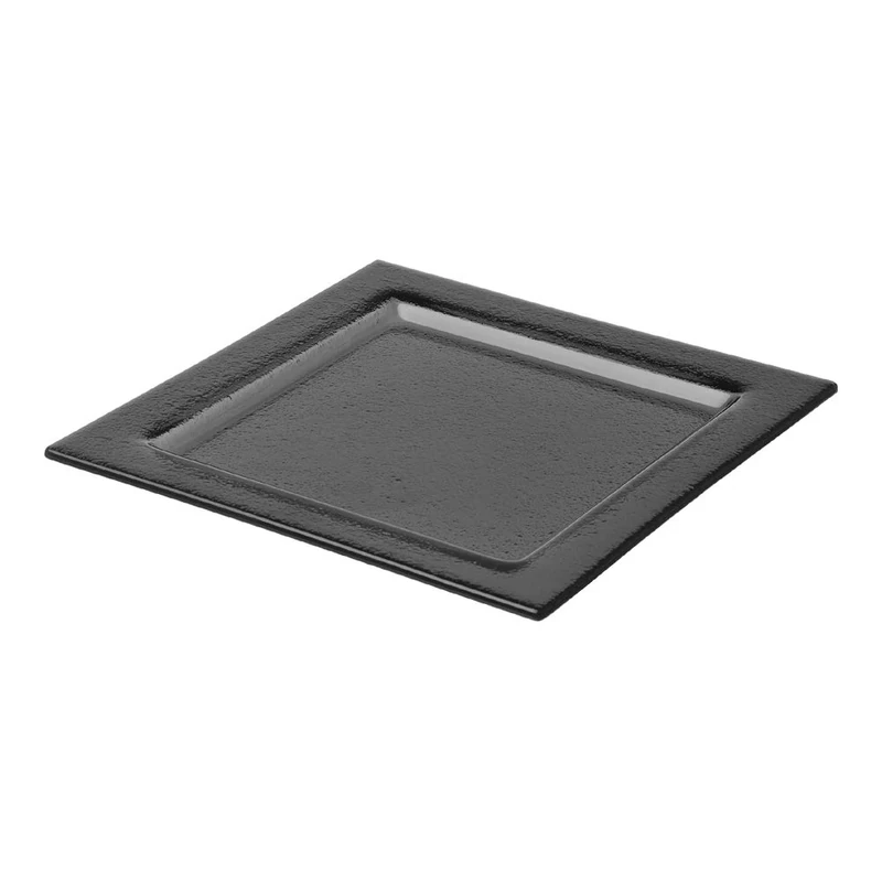 Fine Dine 429969 Square Glass Tray, 300mm x 300mm, Black