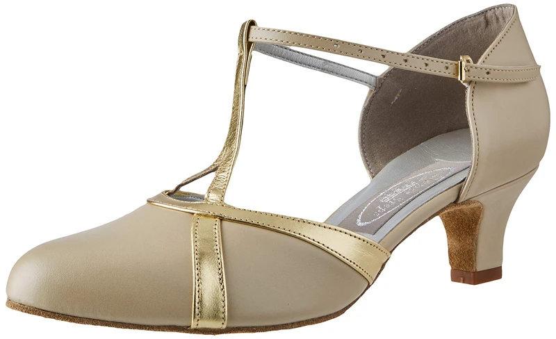 Freed of London Women's Nancy Dance Shoe, Champagne and Gold, 2 UK Wide