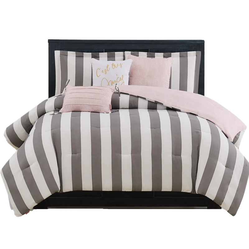 Juicy Couture Comforter Set, Cabana Stripe, Queen