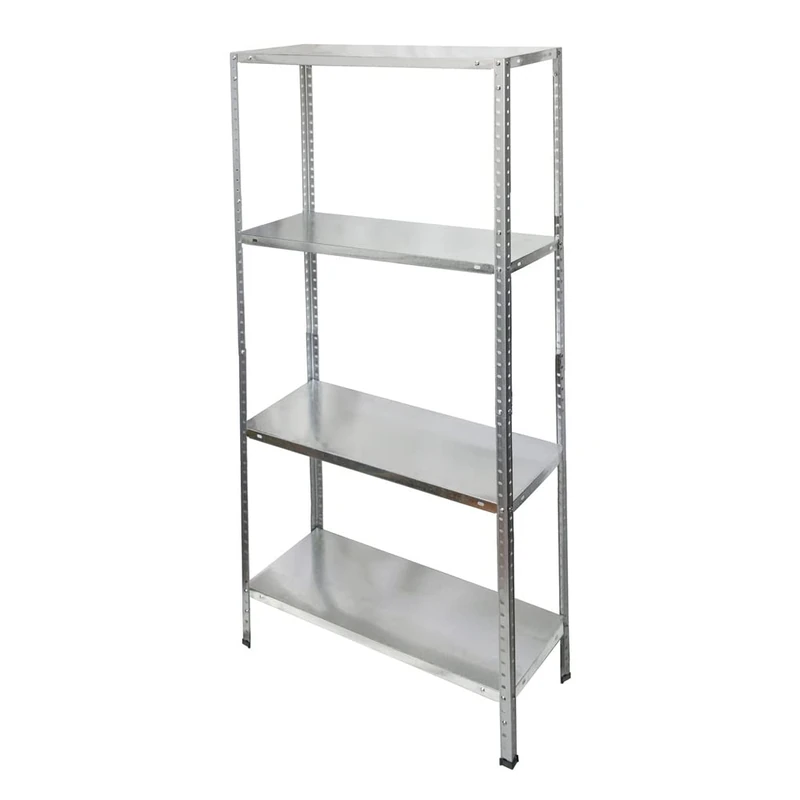 ORYX 21030555 Galvanised Steel Shelf with 4 150 x 75 x 30 cm, Adjustable Shelves, Maximum Weight 120 kg, Multicoloured, X-Large - Image 1