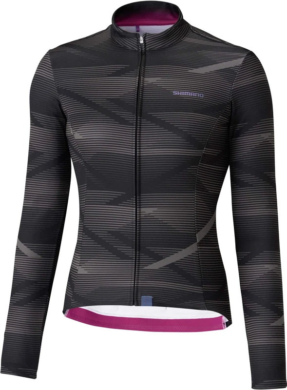 Shimano Clothing Women's Kaede Thermal Jersey, Black/Grey, Size XL