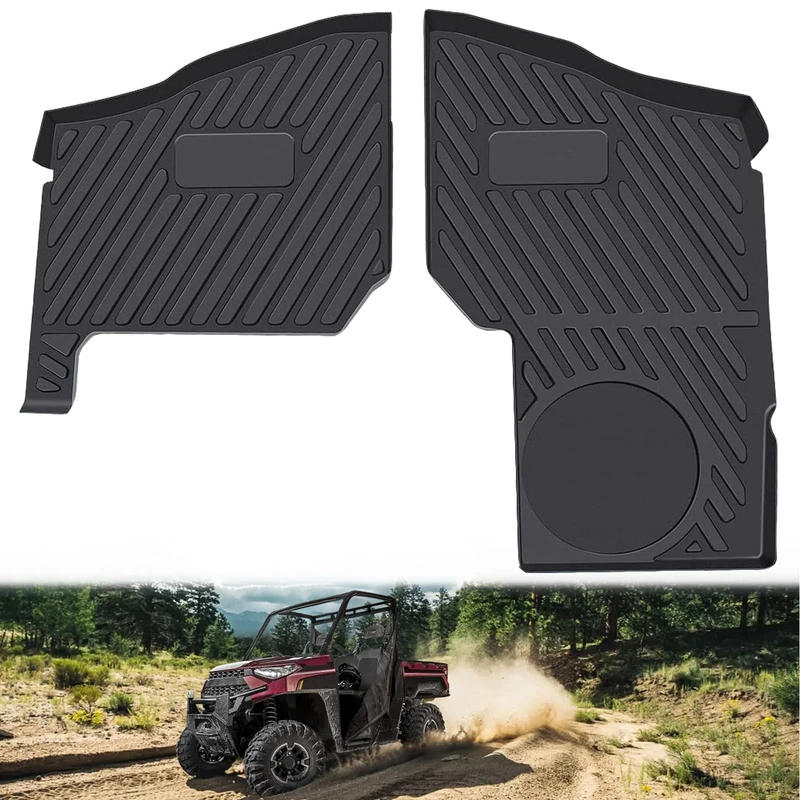 CPOWACE 2PCS Floor Mats Compatible with Ranger XP 1000, Front Anti Slip TPE Floor Liner All Weather Anti-Aging Mat Compatible with Polaris Ranger XP 1000 Crew Accessories 2018-2023,Replace #2882780 - Image 1
