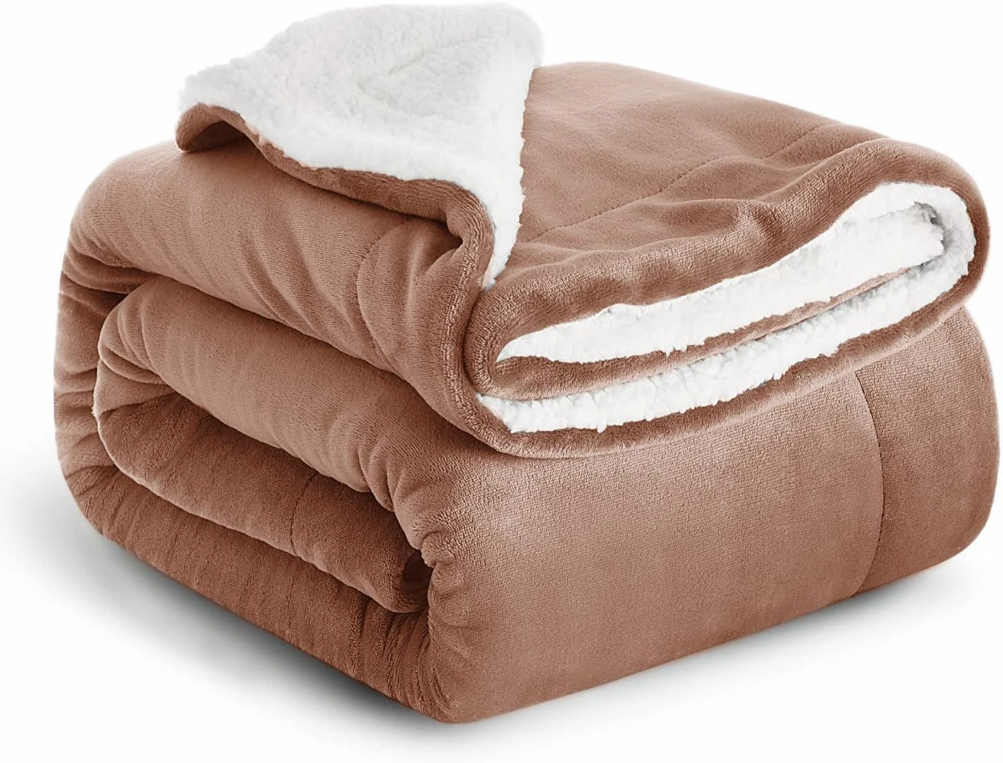 IR Imperial Rooms Sherpa Fleece Blanket Bed Throws Blankets For Sofas Soft Fluffy Thick Blanket Reversible Microfiber Throw (Camel, Queen (200 x 240 Cm))