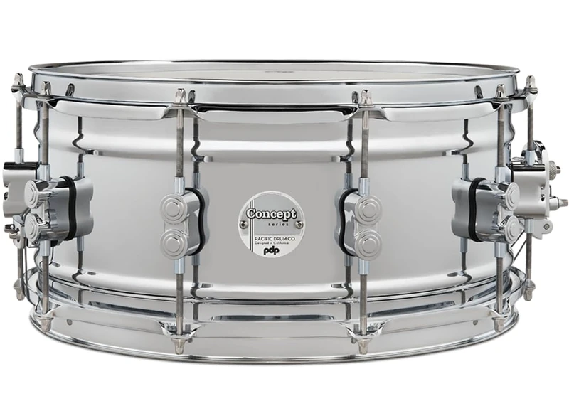 Pacific Drums Concept Series Metal Snare, 14" x 6.5", 1mm Stainless Steel, Satin Chrome hardware