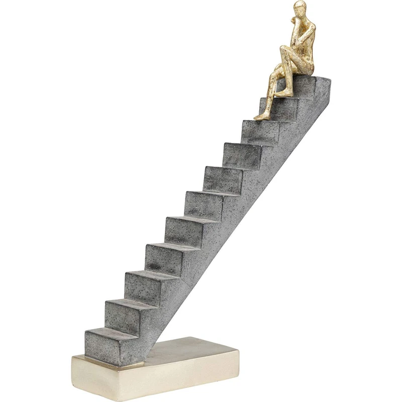 Kare Design Deco Object Stairway, Elegant, Handmade, Each Piece Unique, Gift Idea, Decorative Home Accessory, Home Decor for Living Room, Bedroom, Office, 37x28x7 cm