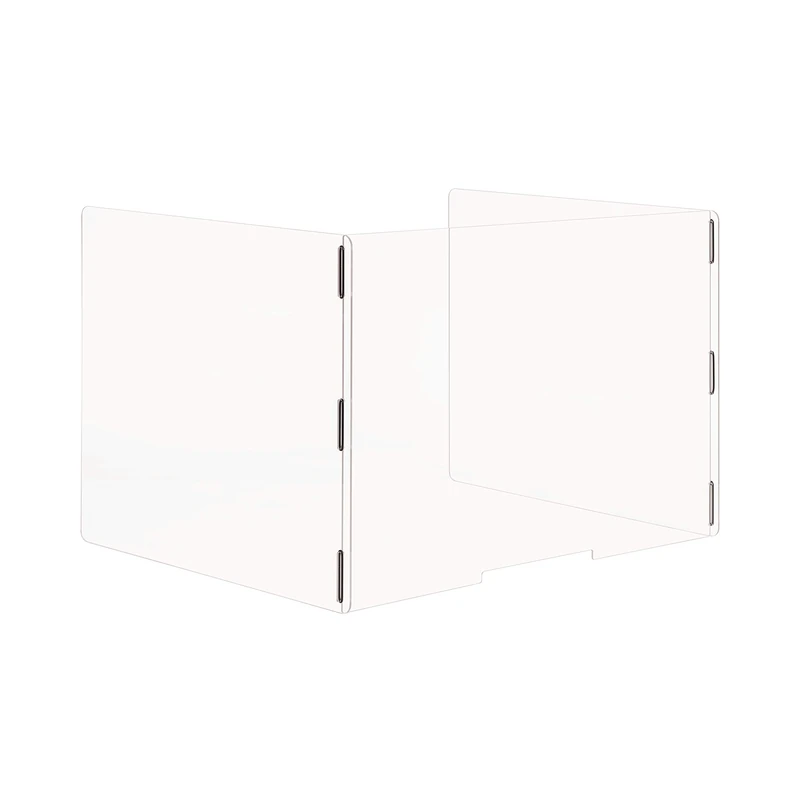 Bi-Office - Protective U Shape Sneeze Guard Acrylic Desk Divider, 80 cm (Width) x 65 cm (Height) x 60 cm (Depth) - Image 1