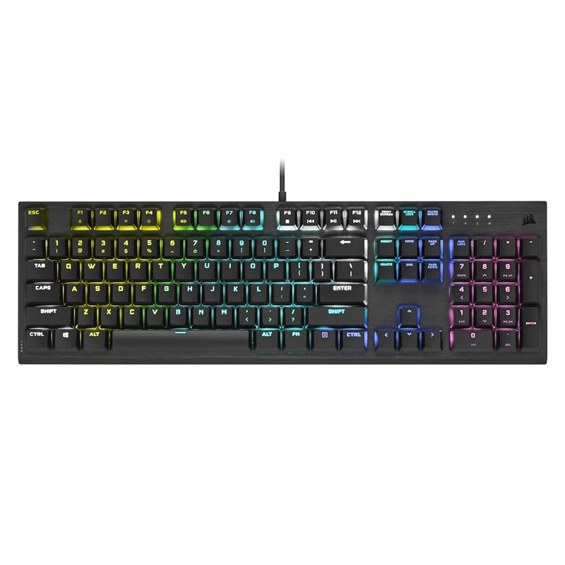 Corsair K60 RGB PRO LOW PROFILE Mechanical Gaming Keyboard (CHERRY MX Low Profile SPEED Keyswitches: Linear and Rapid, Slim Durable Aluminum Frame, Customisable Per-Key RGB Backlighting) Black