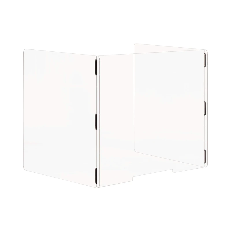 Bi-Office - Protective U Shape Sneeze Guard Acrylic Desk Divider, 100 cm (Width) x 65 cm (Height) x 80 cm (Depth)