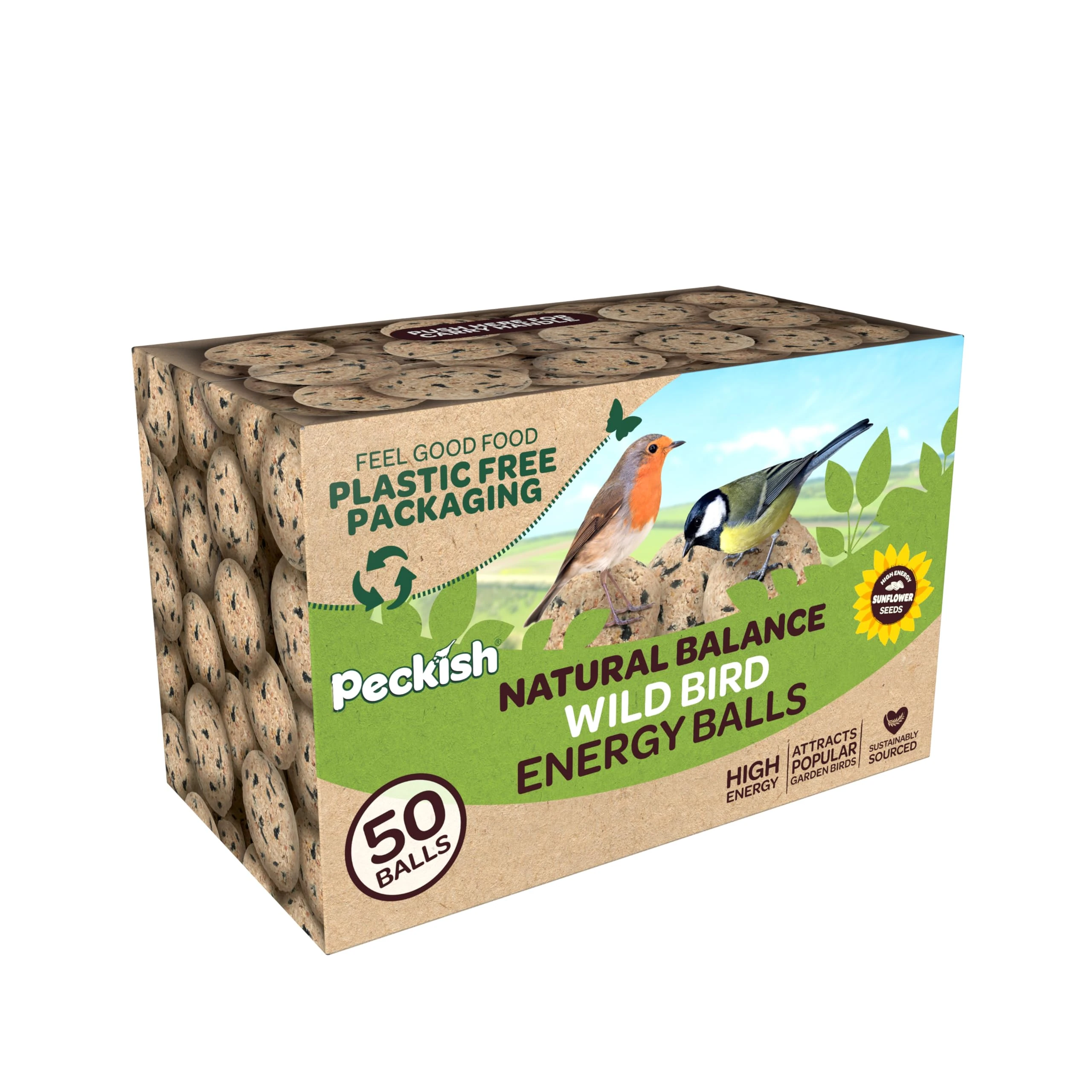 Peckish Natural Balance High Energy Fat Balls for Wild Birds - 50 fat ball Box