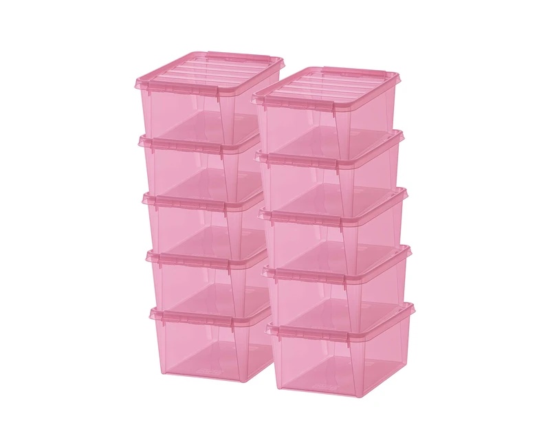 SmartStore - Colour 14 L - Set of 10 Storage Boxes - Pink - 40 x 30 x 18 cm - 14l