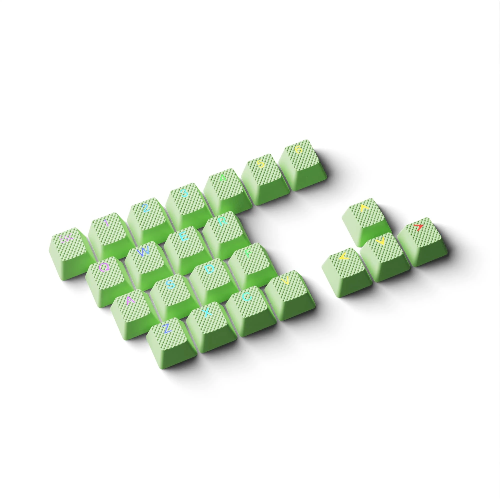 HK Gaming Rubber Keycaps Set | Anti-Slip Texture | Doubleshot Backlit Keycap Set | 23 Keys OEM Profile Key Set | For Mechanical Keyboard | Compatible with Cherry MX, Gateron, Kailh | Lime