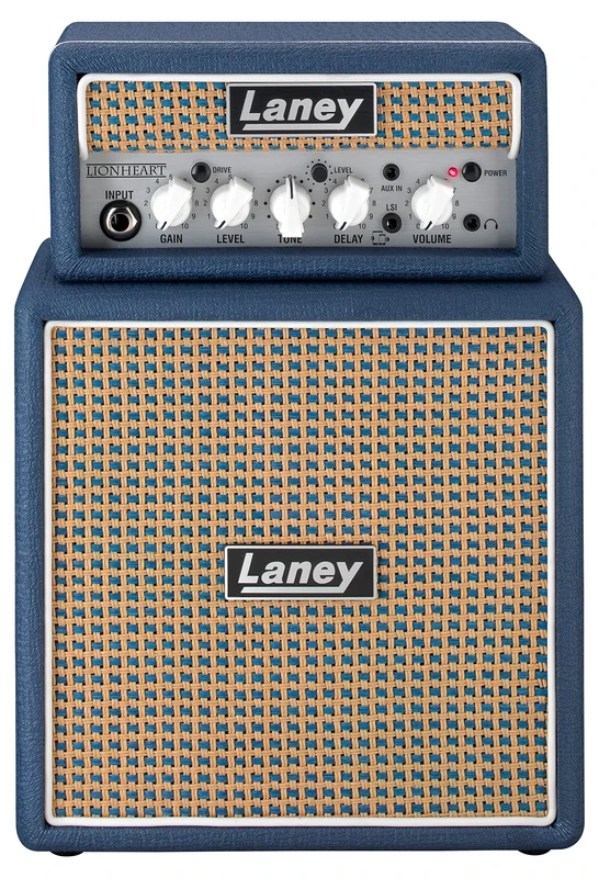 Laney MINISTACK-LION Battery Powered Guitar Amp – Compact 6W Mini Stack with 4 Speakers, Clean/Drive, Delay, LSI Smartphone Input, AUX In, Headphone Out & Free Ultimate Guitar Subscription - Lionheart
