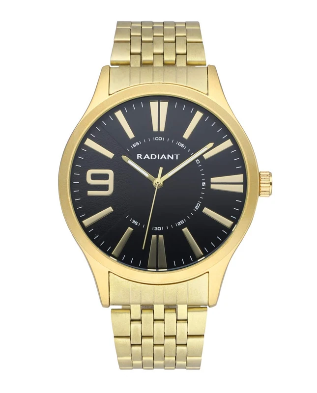 RADIANT Reloj Master 44mm Black Dial Ipgold Braz / 5 Atm