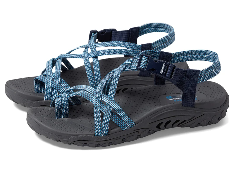 Skechers Women's Reggae-IRIE MON Sport Sandal, Navy/Blue, 6