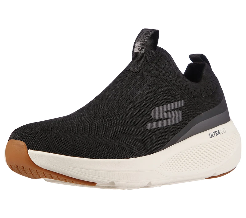 Skechers Mens GOrun Elevate - Slip on Performance Athletic & Walking Running Shoe, Black/White, 12 US