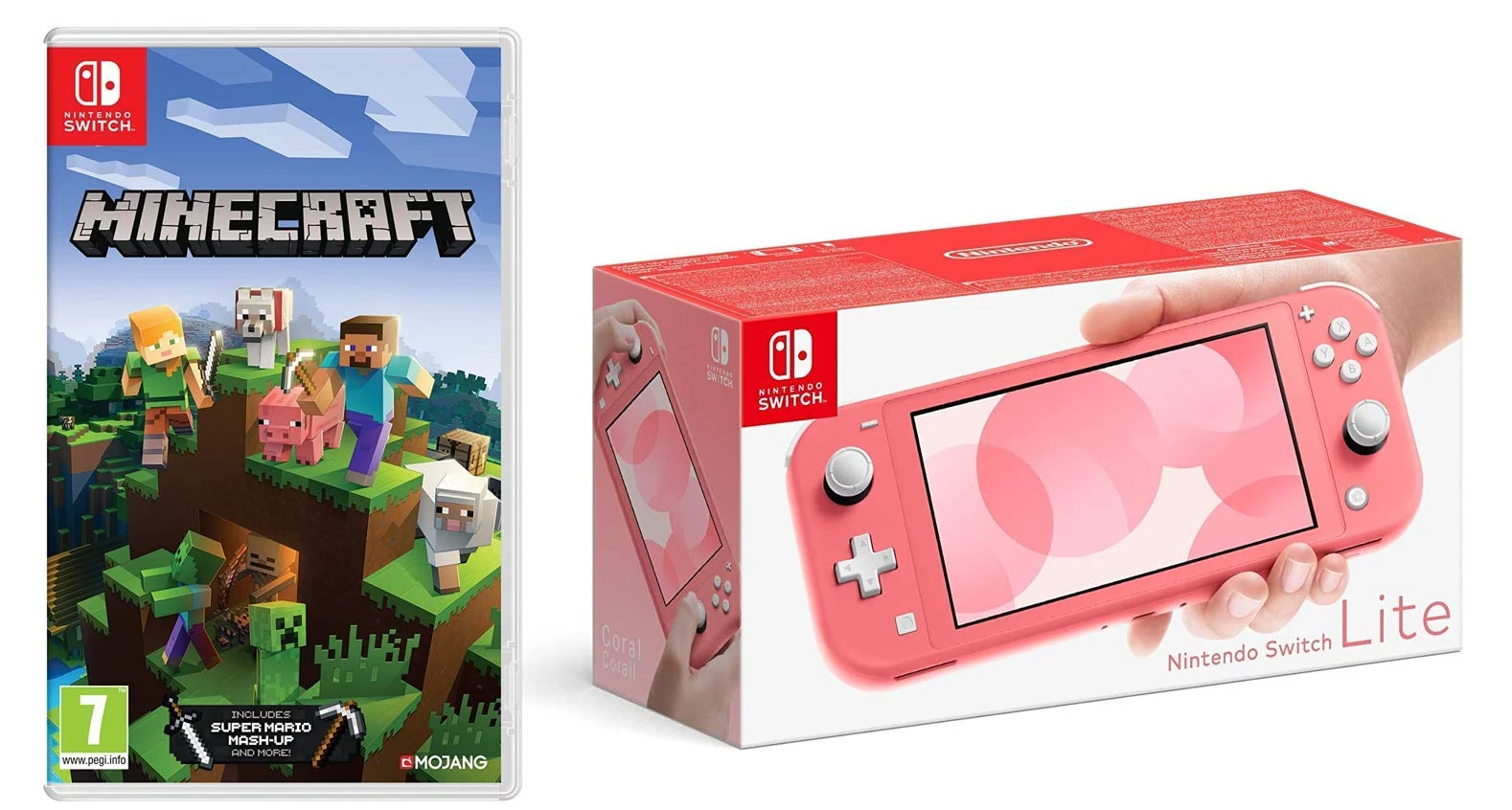 Nintendo Switch Lite - Coral + Minecraft (Nintendo Switch)