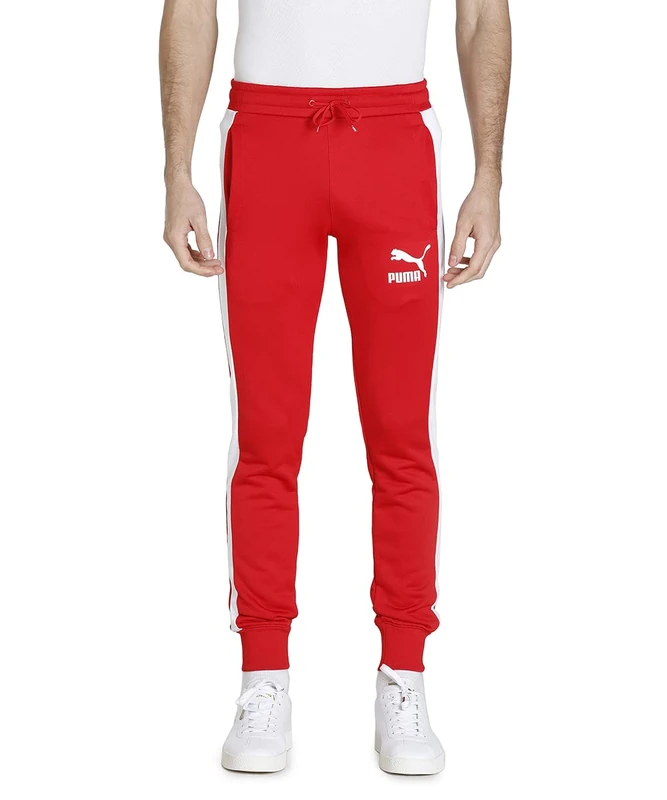 PUMA Men's Iconic T7 Track Pants, High Risk Red, Small