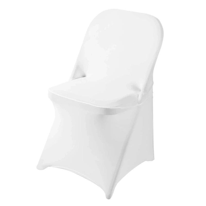 Ascoza 20 Pack White Spandex Folding Chair Covers in Stretch Washable Fabric for Wedding, Party,Holidays,Celebration and Other Special Events