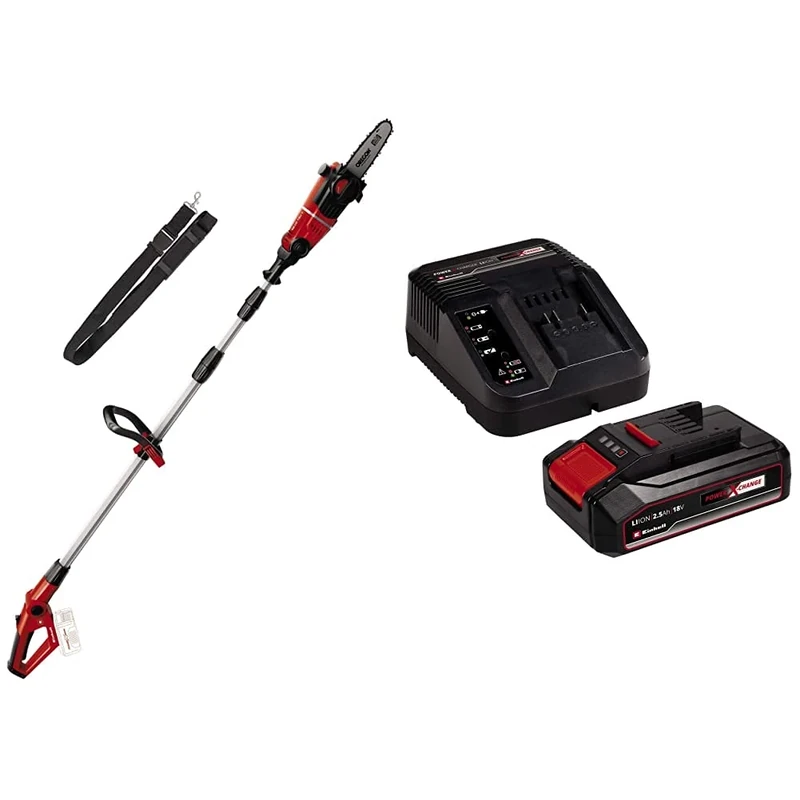 Einhell GE-LC 18 Li T Solo Power X-Change Cordless Pole Mounted Pruner - Supplied with 2.5Ah Battery and Charger Starter Kit