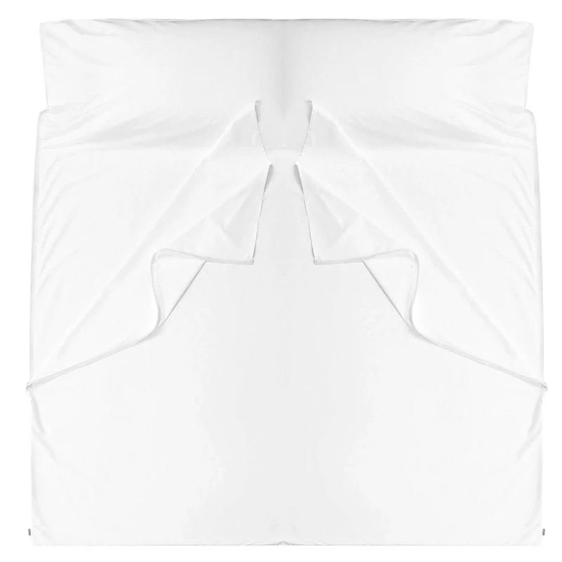 100% Cotton Sleeping Bag Liner - Sleep Sacks Adults - Camping Sheets Hotel Travel Sheets with Full Length Zipper (Double - 180x220cm, White)