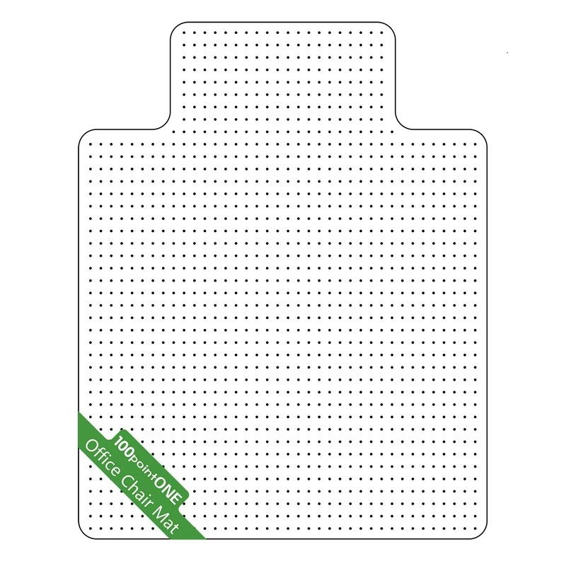 100pointONE Office Chair Mat for Carpeted Floors, Easy Glide Transparent Thick Mats for Desk Chairs (53'' X 45'' with Lip)