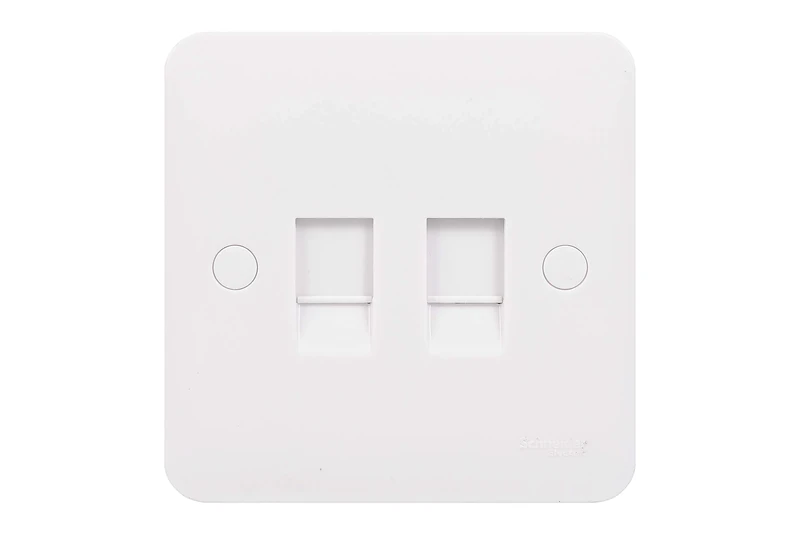 Schneider Electric Lisse White Moulded - Double Data Socket, CAT-6, RJ45, GGBL7072C6S, White